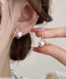 Heart Shape Earrings | Pearl Korean Earrings | Golden Color